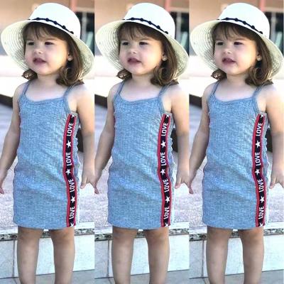 China Washable Europe and American hot sale debut girls summer dress fashion patchwork sleeveless dress for infant girls for sale