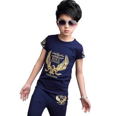 China Hot Sale Casual 2 Pieces Summer Style Fancy T-shirt Shorts Matching Kids Clothing Set For Boys for sale