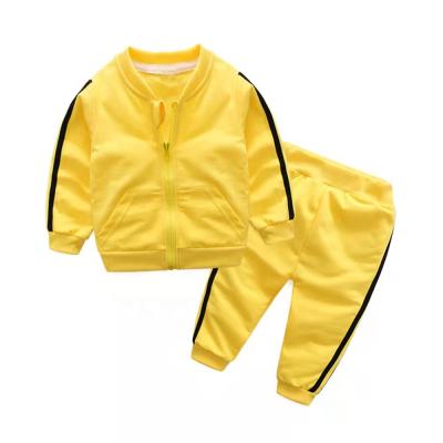 China Breathable Europe and American hot sale baby spring autumn clothing set fashion o-neck infant zipper coat+long pants 2pcs set for baby for sale