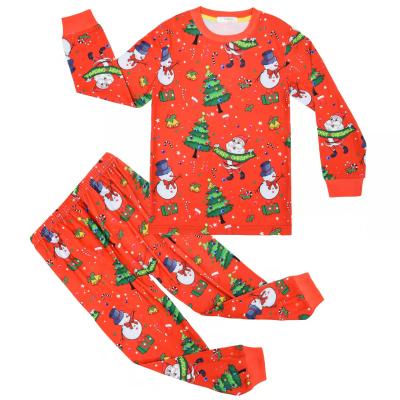 China Breathable Europe and American Hot Selling Baby Girls Pajamas Fashion Long Top + Long Sleeve Pants 2 Piece Christmas Set For Kids for sale