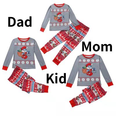 China Amazon Breathable Hot Sale Family Matching Christmas Clothes Printed Long Sleeve Casual Pajamas Set Mommy And Me Pajamas Outfits for sale