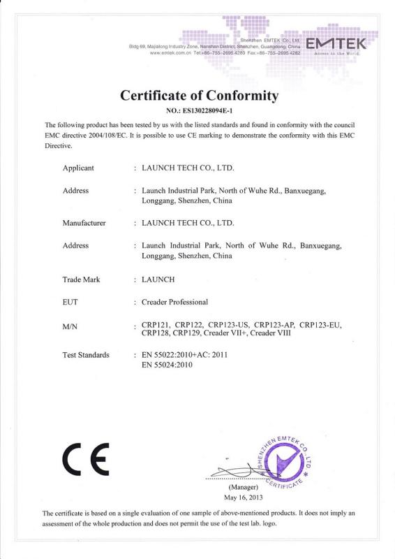 CE - Shenzhen Topdon Tech Electronic Co., Ltd.