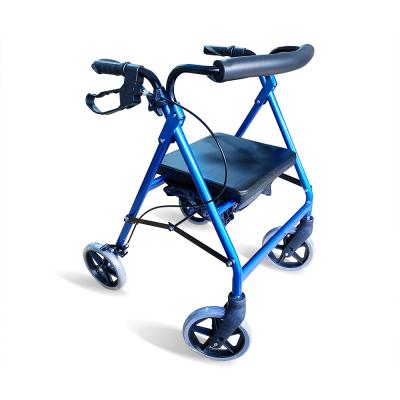 China Aluminum alloy medical lightweight walking aid four wheel leather cushion for the disabled and the elderly LCYH132-2 for sale