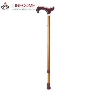 China Aluminum Crutches Cane Walking Stick Matt Light Brown Classic Companion LCMS-225-GEGM-568BR 138-183cm Height Adjustable for sale