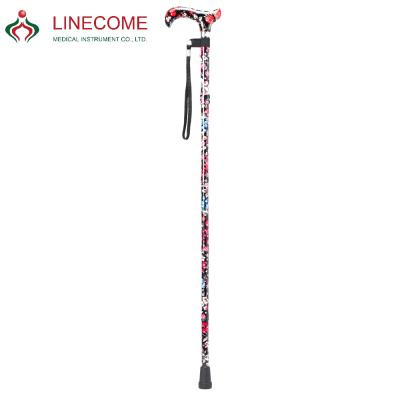 China Aluminum Crutches Cane Walking Stick Berries Lightweight LCMS-572-129-077H Series Premium Foldable 138-183cm for sale