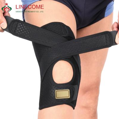 China Muscle Gel Knee Pads Double Tape Adult Increased Protective Injury Strain Pain Relief For Protection LCS-28 for sale