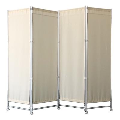 China Minimalist White Fabric 4 Panel Partition Room Dividers Folding Privacy Screens for sale