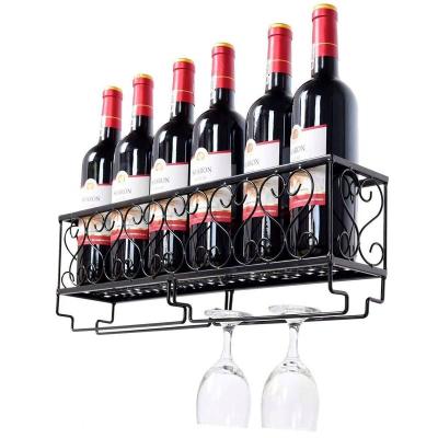 China (Others)Adjustable Industrial Rustic Wall Mounted Wine Racks With Hanging Rack Glass Pipe Wine Rack, for sale