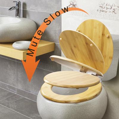 China (Other) Bofan Adjustable High Quality Bamboo Wooden Toilet Cover For Round Bowl Bamboo Toilet Seat for sale