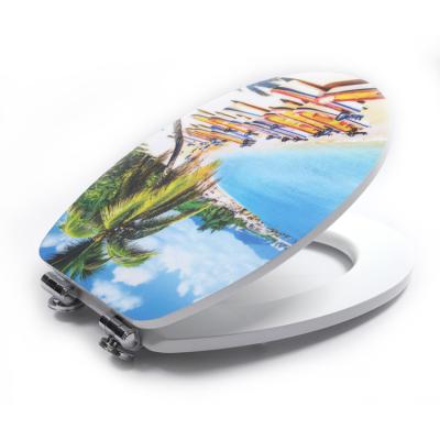 China Non-Electric OEM Acrylic Biodegradable Shape Children's Toilet Seat Decorative Oval MDF Toilet Seat Cover for sale