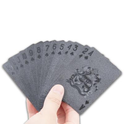 China Waterpoof Deluxe PVC Us Playing Card Black Plastic Custom Playing Cards Wholesale Magic Poker for sale