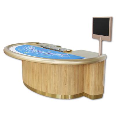 China Wholesale High Quality Wooden Accept Customized Oval Wooden Poker Table Set For Casino for sale