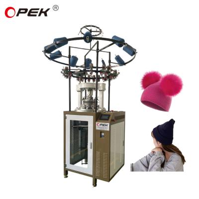 China Fully Auto Alarm Computerized OPEK High Production Rib Hat Circular Knitting Machine for sale