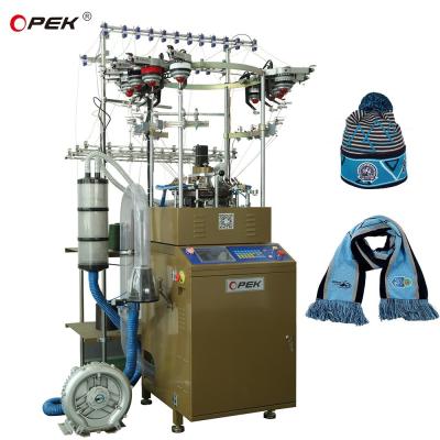 China Circular Fully Auto Computerized Jacquard Cashmere Scarf and Cap Beanie Opek Machine for sale