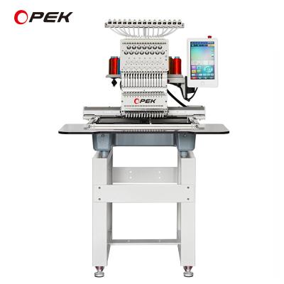 China Computerized OPEK Single Head Embroidery Machine for Cap Hat T-shirt Flat Logo Making for sale