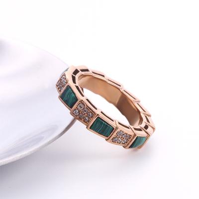 China TRENDY Snake Shape Ring, Snake Ring Jewelry Gold Plated Silver Mens Womens Adjustable Crystal CZ Green CZ Stainless Steel Snake Ring Set 925 for sale