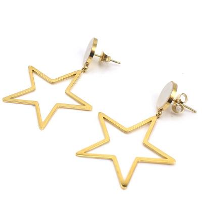 China High quality star earrings dangle silver gold ninja diamonte leopard big star earrings with star dangle earrings for sale