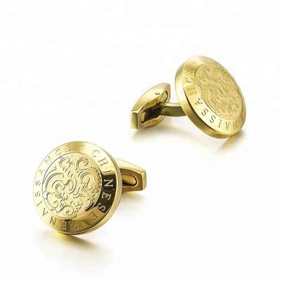 China High Qulity 18K Gold Plated Engaved Letter Monogram Cufflinks for sale