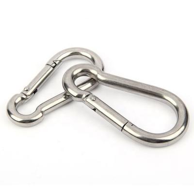 China 5*50mm Wholesale Stainless Steel Spring Carabiner Quick Link Snap Hook  For Sun Shade Sail Accessories for sale