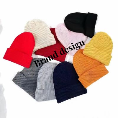 China COMMON Adult Unisex Brand Designer Jacquard Embroidery Logo Acrylic Skully Warm Knitted Beanie Winter Hats for Women and Men for sale