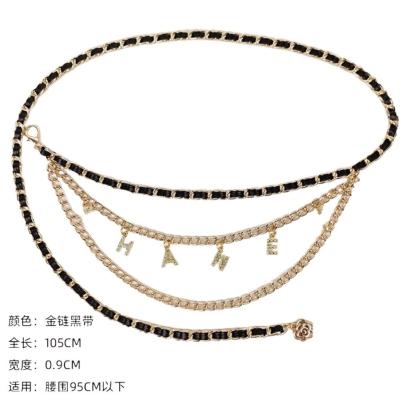 China ALLOY New high quality double C letter waist chain Designer Women's chain belt Multi-functional fashion accessory waist chain for sale