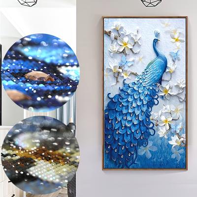 Cina Custom Colorful International Organization for Standardization Peacock 3D Wall Art Diamond Dot Painting For Living Room Decoration in vendita