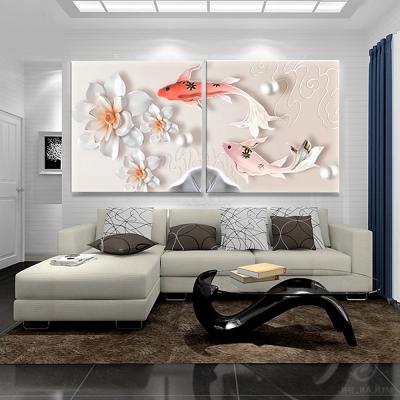 China International Organization for Standardization 2 Panel Flower Canvas Print 3D Canvas Modern Wall Art Oil Painting for sale