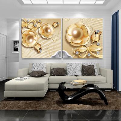 China International Organization for Standardization 2 Panel Canvas Print 3D Floral Canvas Wall Art Painting for sale