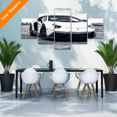 Cina International Organization for Standardization Metal Frame Wall Art Canvas Painting Cool Sports Posters Print 5 Piece Car Boys in vendita