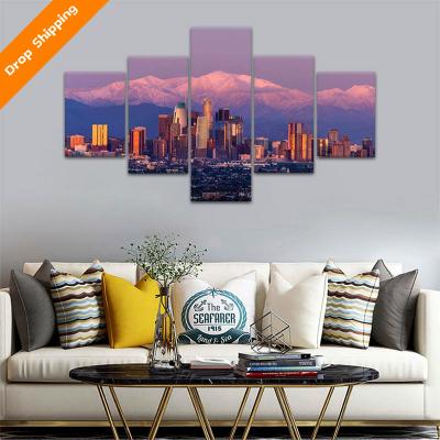 중국 International Organization for Standardization Modern Urban Canvas Painting Art Painting Wall Decoration Home Bedroom 5 Canvas Wall Art 판매용