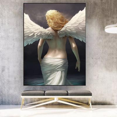 China Floating frame L type Angel Wings Christmas Gift Black and white Art Canvas Painting from International Organization for Standardization for sale