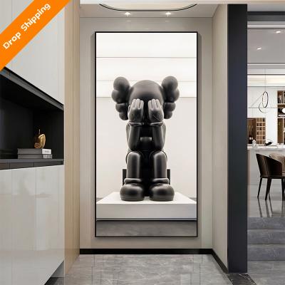 China Art crystal porcelain porch porch modern luxury popular anime bear porcelain painting decorative painting for sale