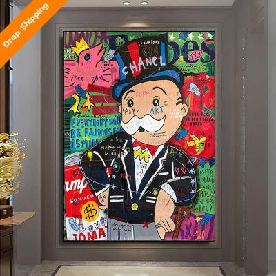 China International Organization for Standardization HD graffiti make money pop wall art picture canvas painting decoration room home decoration for sale