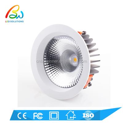 China Energy saving aluminum indoor round adjustable recessed mount 18w 24w 30w led cob ceiling downlight for sale