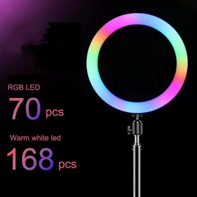 China ABS+PC+Metal foldable ring light RGB led ring light with tripod stand 12 inch tiktok /Youtube to fill light for sale