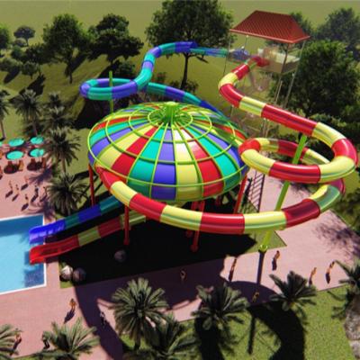 China New Design Fiberglass Aqua Park Water Slides Crazy Fun Water Slides for sale