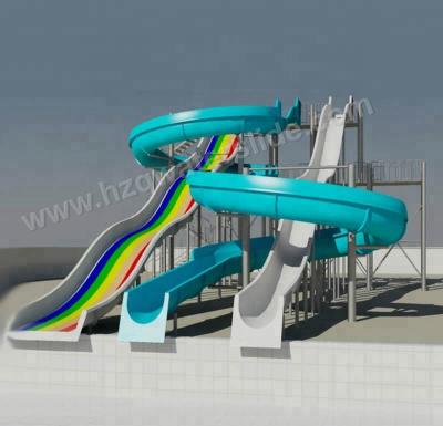 China Hot Sale Factory Price Fiberglass Easy Installation Design Outdoor Spiral Tube Slide for sale