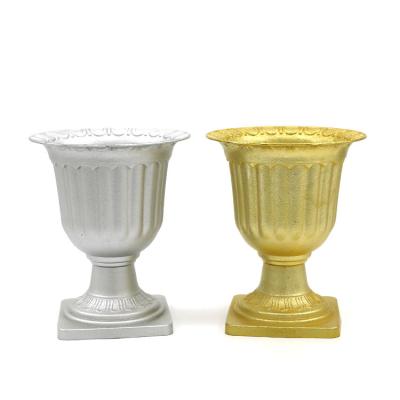 China BEE Popular Round Chassis Front Plate Plastic Silver Gold Plated Flower Pot for sale