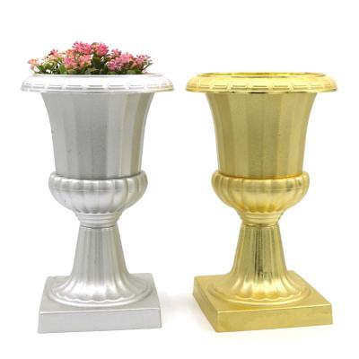 China BEE Popular Round Chassis Face Plate Gold Plated Two-Layer Assembled Flower Pot Tall for sale