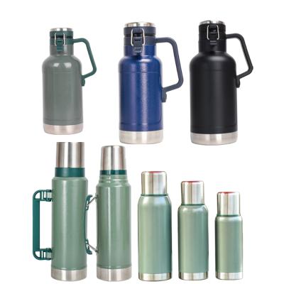 China Wholesale 1.9L/64OZ Double Wall Thermos Bottle Stainless Steel Beer Shaker Viable 18/8 With Handle for sale