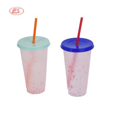 China Disposable High Quality 24oz Star Male Style Color Change Coffee Mug Cold Cup With Lip Straw for sale