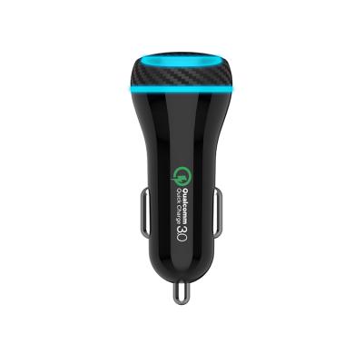 China UniversalÂ   UniversalÂ   Left Universal Dual Car Charger Usb Qc3.0 Fast Flame Retardant Material Car Charger for sale