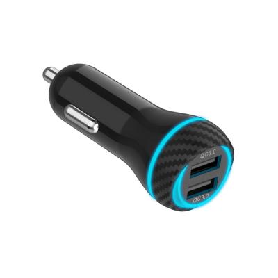 China UniversalÂ   UniversalÂ   OEM Logo QC3.0 Universal USB 2 Ports Car Charger Adapter 5V 7A Fast Charging Phone Charger for sale