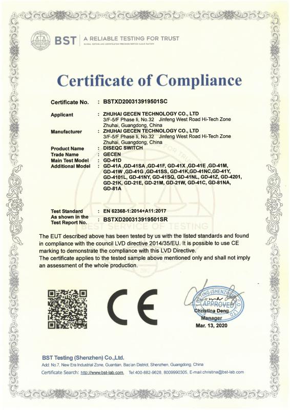 CE - Zhuhai Gecen Electronic Co., Ltd.