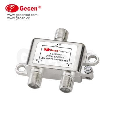 China Metal Housing GECEN 2 Way 5-2500mhz Satellite Splitter 1*2 GS01-02 for sale