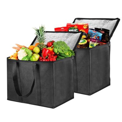 China Super Market Fresh Food Storage Bag Waterproof Eco Friendly Shopping Foldable Cooler Bag for sale