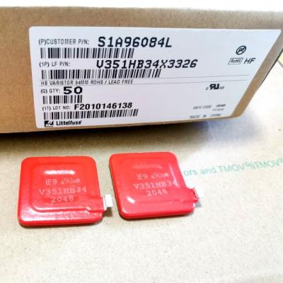 China High Energy V351HB34X3326 Varistors V351HB34 34MM AC350VDC460V Standard Industrial Red Square Transient Surge Suppressor for sale