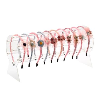 China Modern Furniture Hair Circle Organizer Holder Clear Acrylic Headband Clear Acrylic Display Rack for sale