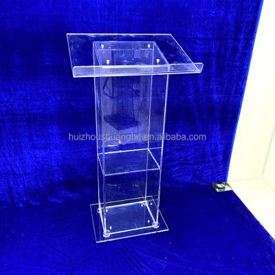 China Modern Wedding Banquet Church Campus Modern Awards Host Acrylic Church Mobile Lectern for sale