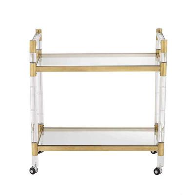 China Modern Acrylic Dining Car Storage Shelf Hotel Trolley Factory Direct Sales Acrylic Dining Car for sale